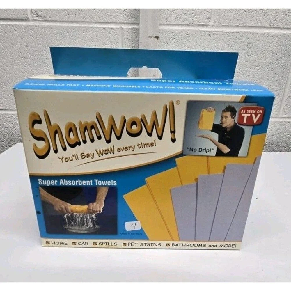 ORIGINAL ShamWow! AS SEEN ON TV 4 Large Towels 4 Mini Towels NOS